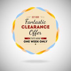Fantastic clearance offer badge vintage style for marketing