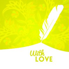 Colorful flower background with feather