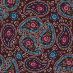 Paisley fabric seamless vector pattern Pastel color Vintage
