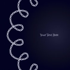 Loop curled silver chain background Round segment frame