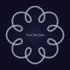 Flower curled silver anchor chain background Dark blue back