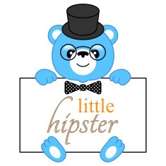 Cartoon bear hipster N2