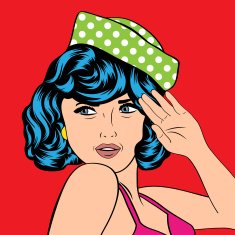 cute retro woman in comics style N81
