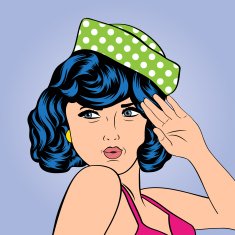 cute retro woman in comics style N83