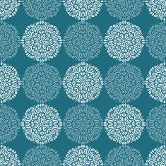 White lace flower pattern on navy blue background