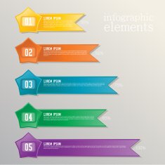 Colorful banner ribbon Element for infographic