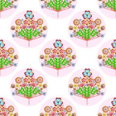 Fashionable modern seamless wallpaper or textile with collection flowers N24