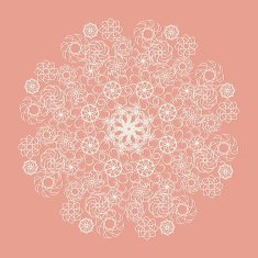 White lace serviette on pink background