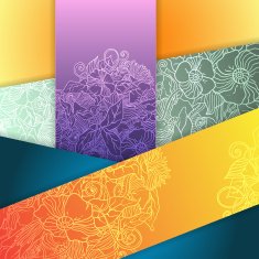 Vector floral abstract squares background illustrationd