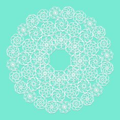 White lace serviette on blue background