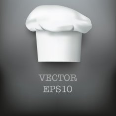 Background with white chef cap toque vector