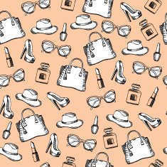 Seamless hipster fashion pattern