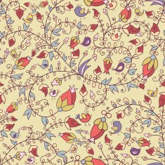 Seamless texture with flowers and birds N28