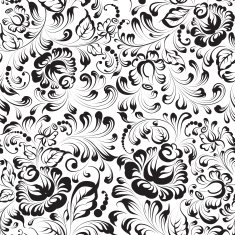 seamless floral pattern on blue background vector