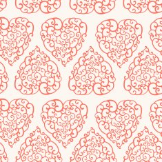 Seamless pattern with hand drawn doodle hearts N4