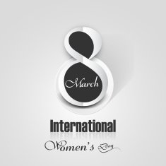 Beautiful design element for women's day with text 8th March