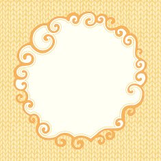 Seamless knitted pattern with doodle frame for text N2