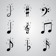 Icons set music note