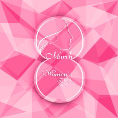 Beautiful happy women's day colorful holiday polygon texture background vector
