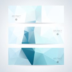 Abstract mosaic blue banners set N6