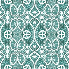 Lace fabric seamless pattern with butterflies and flowers abstract decoration