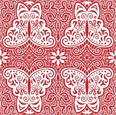 Butterfly lace pattern with flowers abstract decoration N2