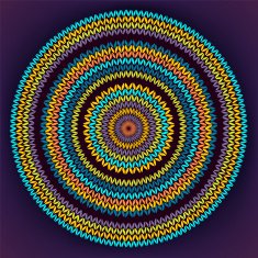 Ornamental Round Knitted Pattern Style Circle Simple Color Vect