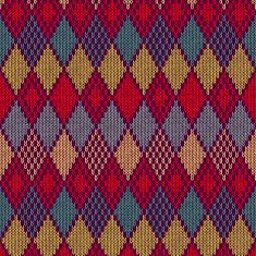 Vector Seamless Ornament Pattern Knitting swatch