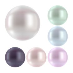 Set of vector round pearls isolated - different colors