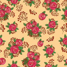 seamless texture with vintage bouquets