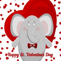 the elephant wishes happy Valentine's day N3