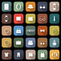 Dressing flat icons with long shadow