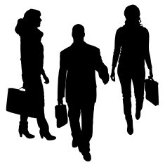 Vector silhouette of businessman N10