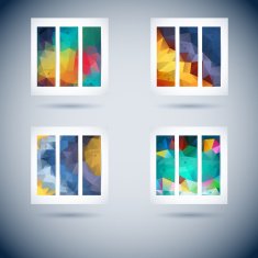 Abstract mosaic vertical banners set N6