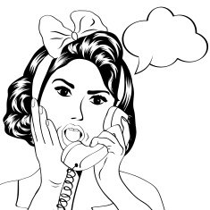 cute retro woman in comics style N85
