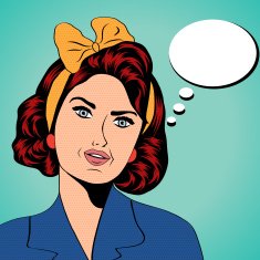 cute retro woman in comics style N86