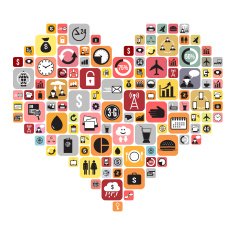 Infographics icon in heart vector format N2