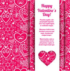 Vector Valentine's day lacy paper heart greeting card N26