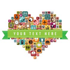 Heart Infographics icons with banner vector format N2