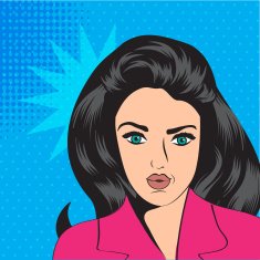 cute retro woman in comics style N87