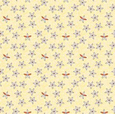Seamless retro pattern of small flowers on blue background N2
