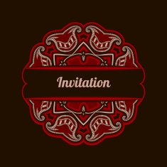 Greeting card with oriental pattern N17