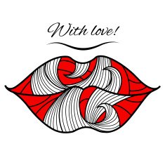 Greeting card with lips