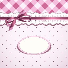 Vintage card design with decorative ribbon and bow N6