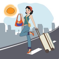 young woman with suitcase N25