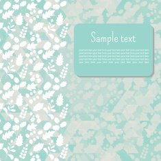 vignette or a postcard for text with leaves turquoise tone