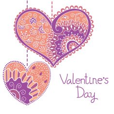 Decorative card with hearts for Valentine day N2
