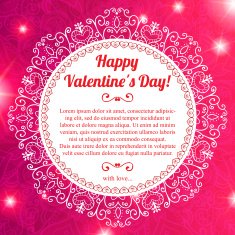 Vector Valentine's day lacy paper heart greeting card N29