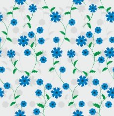 Seamless floral pattern with cornflowers (vector)