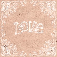 Vintage Valentine's Day card with a floral frame N2